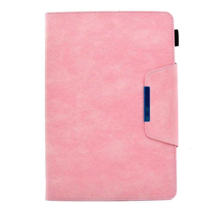For 10 inch Suede Cross Texture Magnetic Clasp Leather Tablet Case(Pink)