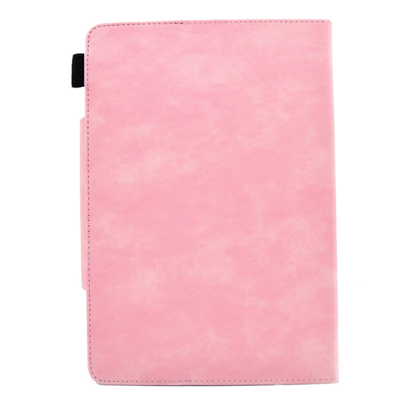 For 10 inch Suede Cross Texture Magnetic Clasp Leather Tablet Case(Pink)