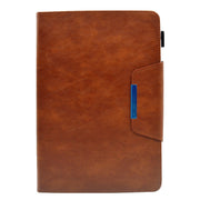 For 10 inch Suede Cross Texture Magnetic Clasp Leather Tablet Case(Brown)