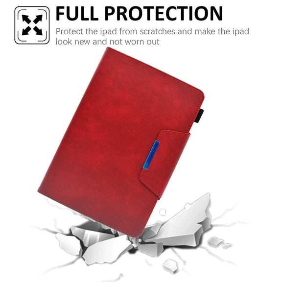 For 10 inch Suede Cross Texture Magnetic Clasp Leather Tablet Case(Red)