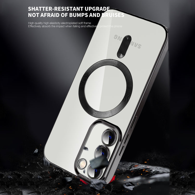 For Samsung Galaxy S23 5G CD Texture Plating TPU MagSafe Phone Case with Lens Film(Sierra Blue) - Galaxy S23 5G Cases by PMC TechLife | Online Shopping South Africa | PMC TechLife