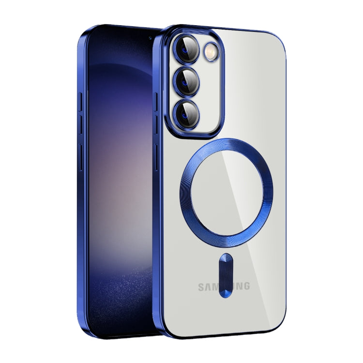 For Samsung Galaxy S23+ 5G CD Texture Plating TPU MagSafe Phone Case with Lens Film(Royal Blue) - Galaxy S23+ 5G Cases by PMC TechLife | Online Shopping South Africa | PMC TechLife