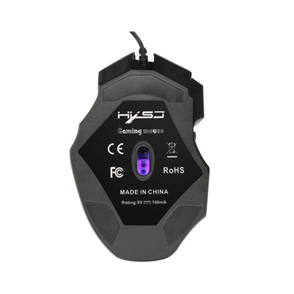 HXSJ A868 7-Keys Colorful Luminous Wired Mouse with Fire Button - Wired Mice by HXSJ | Online Shopping South Africa | PMC Jewellery | Buy Now Pay Later Mobicred