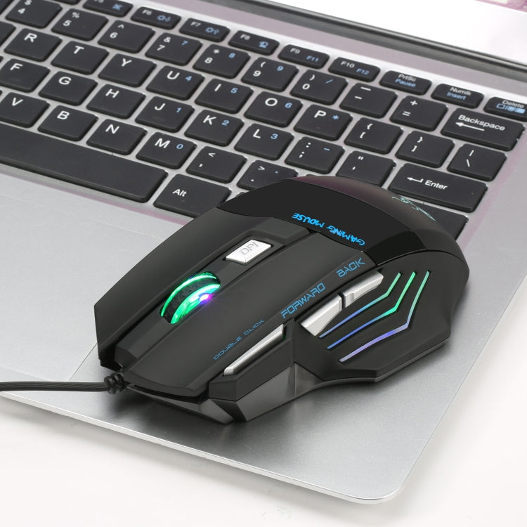 HXSJ A868 7-Keys Colorful Luminous Wired Mouse with Fire Button - Wired Mice by HXSJ | Online Shopping South Africa | PMC Jewellery | Buy Now Pay Later Mobicred