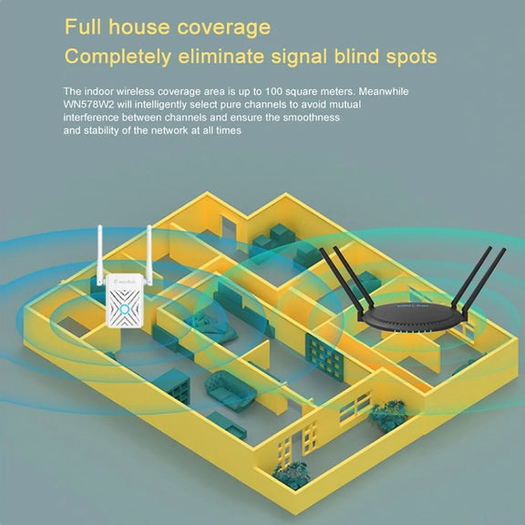 Wavlink WN578W2 300Mbps 2.4GHz WiFi Extender Repeater Home Wireless Signal Amplifier(UK Plug)