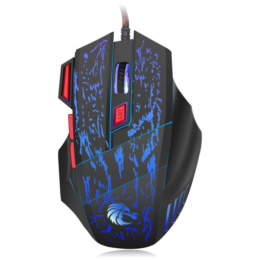 HXSJ H300 7 Keys Flowing Water Crack Colorful Luminous Wired Gaming Mouse(Black) - free shipping - PMC Jewellery - Order now!