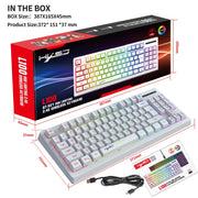 HXSJ L100 87 Keys RGB Backlit Film 2.4G Wireless Keyboard(White)