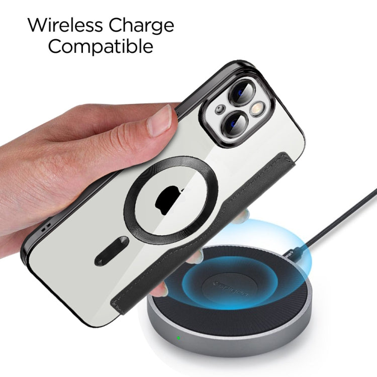 For iPhone 14 MagSafe Magnetic RFID Anti-theft Leather Phone Case(Black) - iPhone 14 Cases by PMC TechLife | Online Shopping South Africa | PMC TechLife