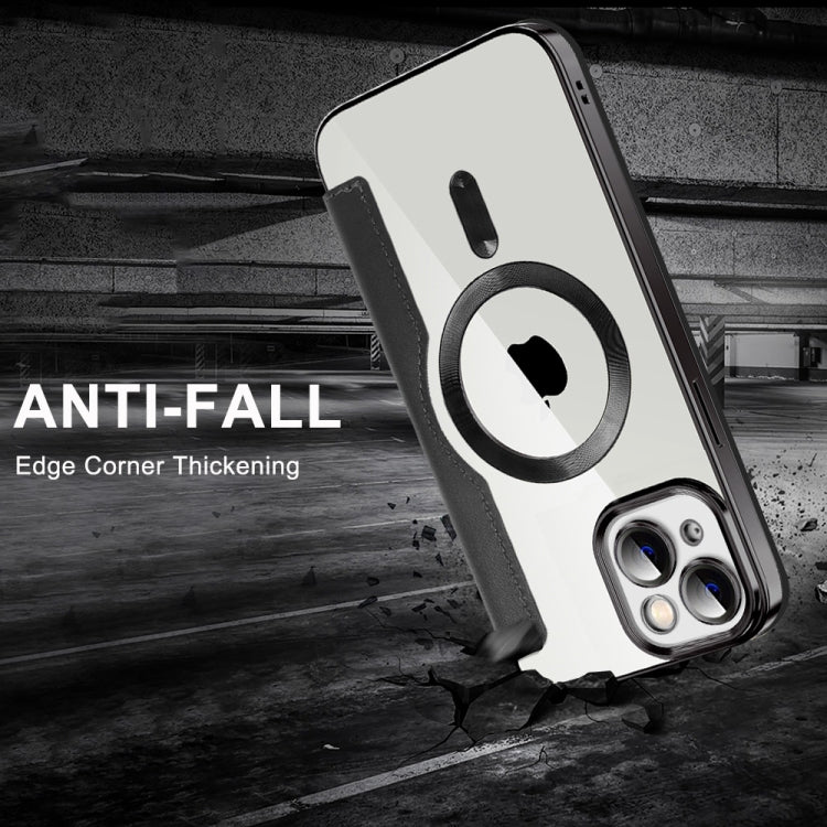 For iPhone 14 MagSafe Magnetic RFID Anti-theft Leather Phone Case(Black) - iPhone 14 Cases by PMC TechLife | Online Shopping South Africa | PMC TechLife