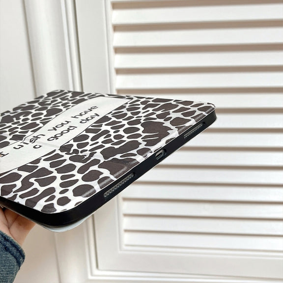 Magnetic Detachable Painted Tablet Leather Case For iPad Air 11 2024 / iPad Pro 11 2022 / 2021 / 2020 / 2018(Black and White Spots)