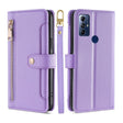 For Motorola Moto G Play 2023 Sheep Texture Cross-body Zipper Wallet Leather Phone Case(Purple) - Motorola Cases by PMC TechLife | Online Shopping South Africa | PMC TechLife | Buy Now Pay Later Mobicred