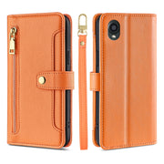 For Kyocera Digno BX2-Digno SX2-A101KC Sheep Texture Cross-body Zipper Wallet Leather Phone Case(Orange)