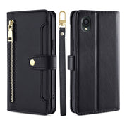 For Kyocera Digno BX2-Digno SX2-A101KC Sheep Texture Cross-body Zipper Wallet Leather Phone Case(Black)