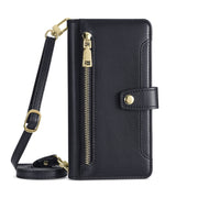 For Kyocera Digno BX2-Digno SX2-A101KC Sheep Texture Cross-body Zipper Wallet Leather Phone Case(Black)