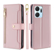 For Honor X7A Sheep Texture Cross-body Zipper Wallet Leather Phone Case(Pink) - Honor Cases by PMC TechLife | Online Shopping South Africa | PMC TechLife | Buy Now Pay Later Mobicred