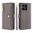 For Honor X8A Sheep Texture Cross-body Zipper Wallet Leather Phone Case(Grey) - free shipping - PMC TechLife - Order now!