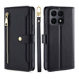 For Honor X8A Sheep Texture Cross-body Zipper Wallet Leather Phone Case(Black) - Honor Cases by PMC TechLife | Online Shopping South Africa | PMC TechLife | Buy Now Pay Later Mobicred