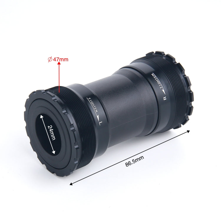 T47B24 Bottom Bracket Fits 86.5mm Width of Bicycle Frame(Black) - Bottom Brackets by PMc TechLife | Online Shopping South Africa | PMc TechLife | Buy Now Pay Later Mobicred