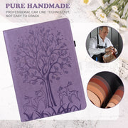 For Lenovo Tab M10 3rd Gen Tree & Deer Pattern Embossed Leather Tablet Case(Purple)