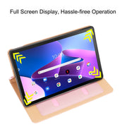 For Lenovo Tab P11 Pro Gen2 11.2 2022 TB132/138 Embossed Front Stand Leather Smart Tablet Case(Rose Gold)