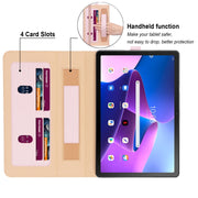 For Lenovo Tab P11 Pro Gen2 11.2 2022 TB132/138 Embossed Front Stand Leather Smart Tablet Case(Rose Gold)