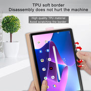 For Lenovo Tab P11 Pro Gen2 11.2 2022 TB132/138 Embossed Front Stand Leather Smart Tablet Case(Rose Gold)