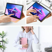 For Lenovo Tab P11 Pro Gen2 11.2 2022 TB132/138 Embossed Front Stand Leather Smart Tablet Case(Rose Gold)