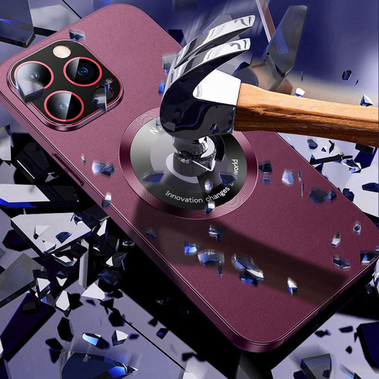 For iPhone 14 Plus R-JUST RH05 Magnetic Leather Metal Phone Case(Blue)