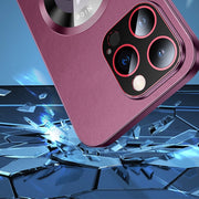 For iPhone 14 Plus R-JUST RH05 Magnetic Leather Metal Phone Case(Blue)