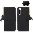 For Sony Xperia 10 V Genuine Leather Magnetic RFID Leather Phone Case(Black) - Sony Cases by PMC TechLife | Online Shopping South Africa | PMC TechLife | Buy Now Pay Later Mobicred