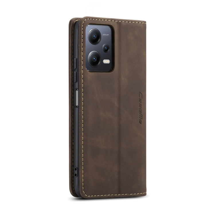 For Xiaomi Redmi Note 12 5G / Poco X5 CaseMe 013 Multifunctional Horizontal Flip Leather Phone Case(Coffee) - free shipping - PMC Jewellery - Order now!