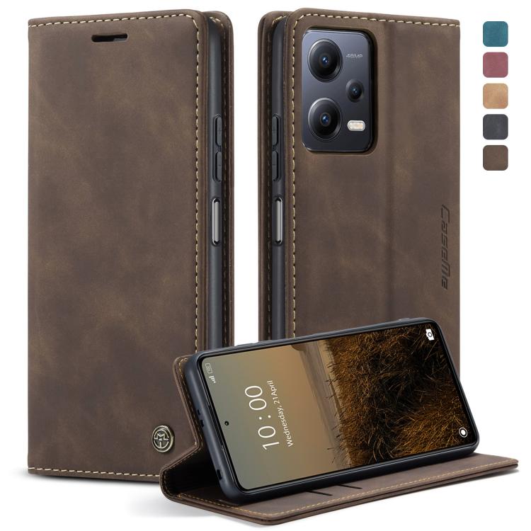 For Xiaomi Redmi Note 12 5G / Poco X5 CaseMe 013 Multifunctional Horizontal Flip Leather Phone Case(Coffee) - free shipping - PMC Jewellery - Order now!