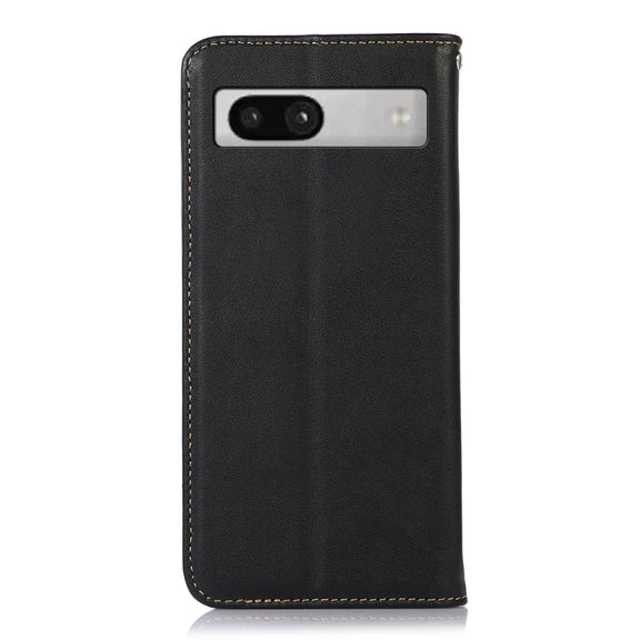 For Google Pixel 7a KHAZNEH Nappa Top Layer Cowhide Leather Phone Case(Black)