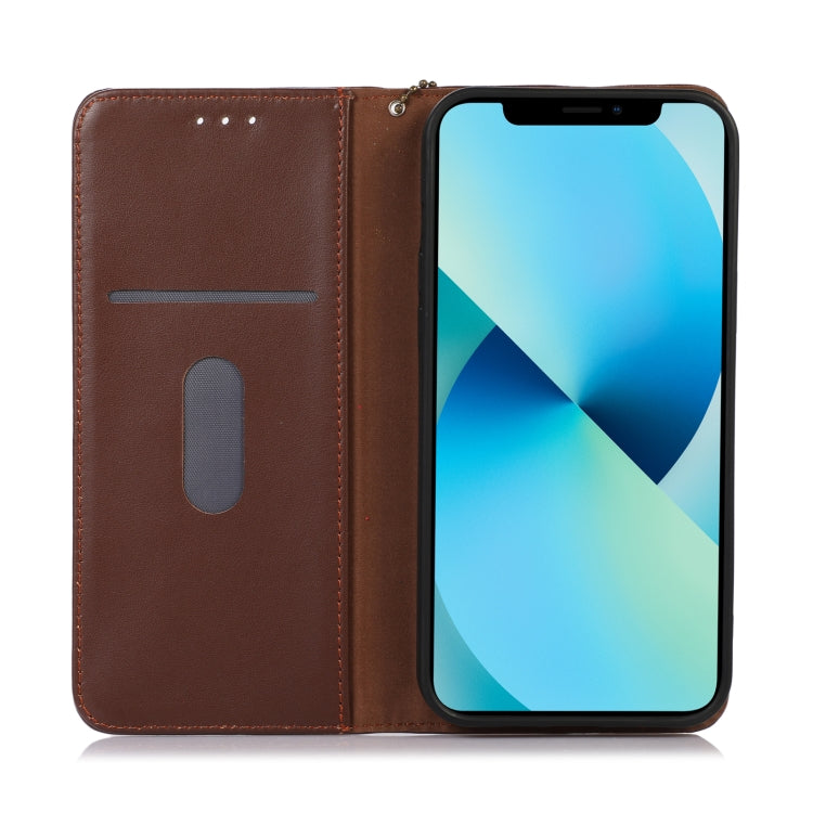 For Google Pixel 7a KHAZNEH Nappa Top Layer Cowhide Leather Phone Case(Brown) - Google Cases by PMC TechLife | Online Shopping South Africa | PMC TechLife | Buy Now Pay Later Mobicred