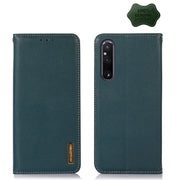 For Sony Xperia 1 V KHAZNEH Nappa Top Layer Cowhide Leather Phone Case(Green)