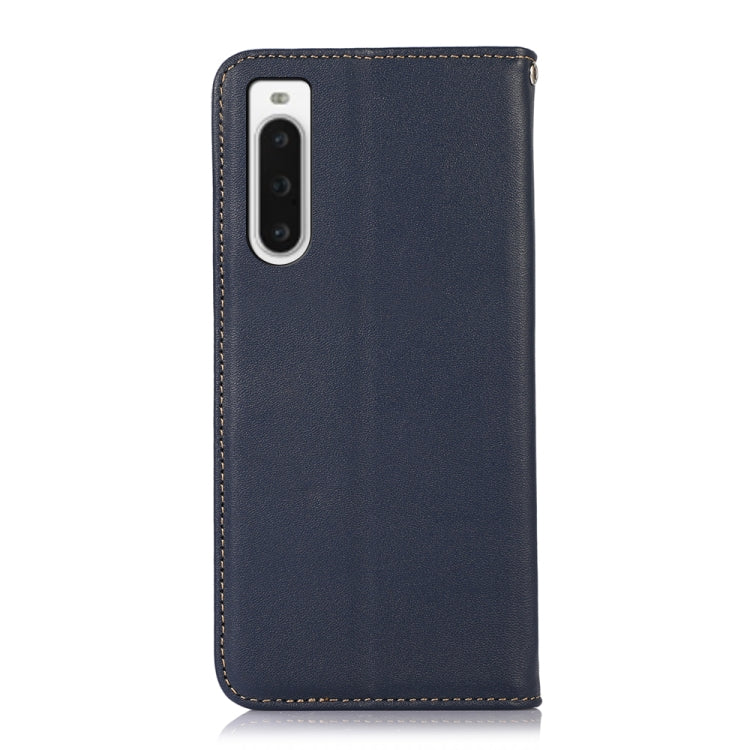 For Sony Xperia 10 V KHAZNEH Nappa Top Layer Cowhide Leather Phone Case(Blue) - Sony Cases by PMC TechLife | Online Shopping South Africa | PMC TechLife | Buy Now Pay Later Mobicred
