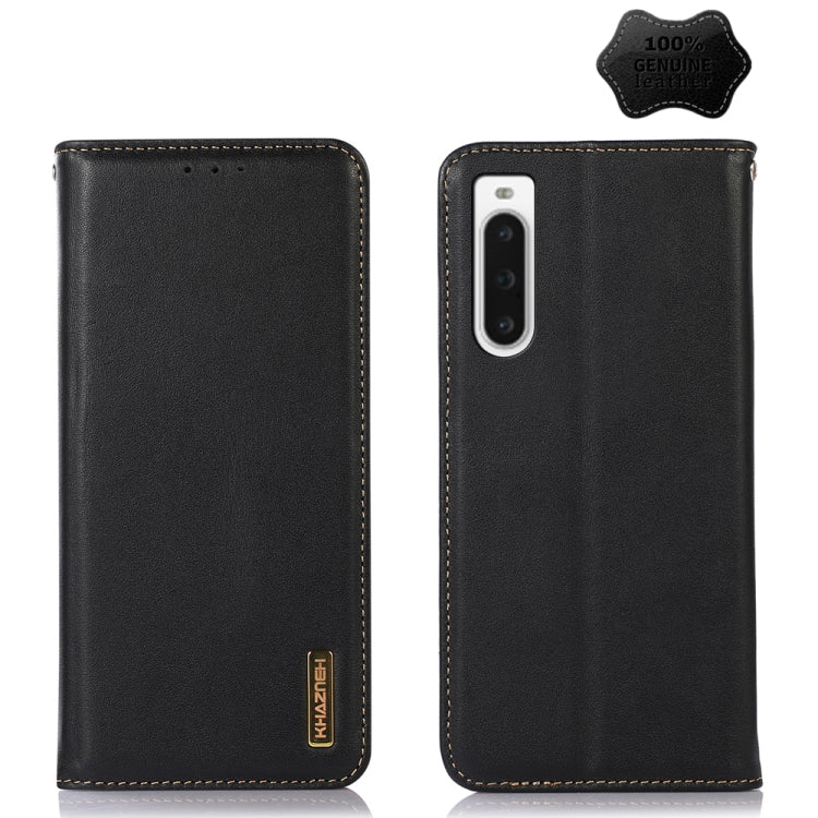 For Sony Xperia 10 V KHAZNEH Nappa Top Layer Cowhide Leather Phone Case(Black) - Sony Cases by PMC TechLife | Online Shopping South Africa | PMC TechLife | Buy Now Pay Later Mobicred