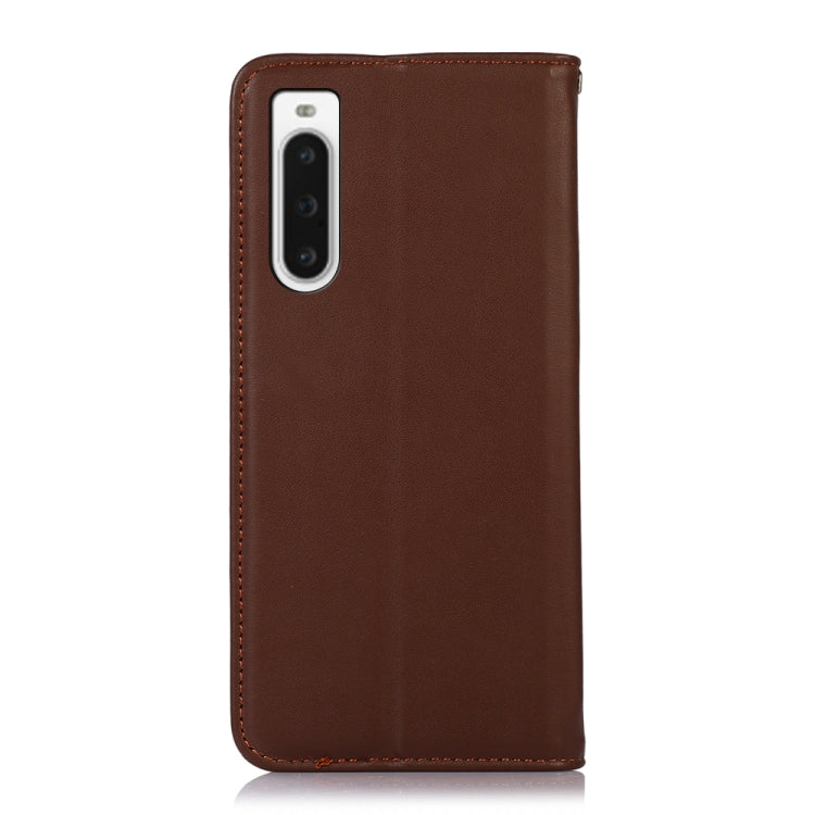 For Sony Xperia 10 V KHAZNEH Nappa Top Layer Cowhide Leather Phone Case(Brown) - Sony Cases by PMC TechLife | Online Shopping South Africa | PMC TechLife | Buy Now Pay Later Mobicred