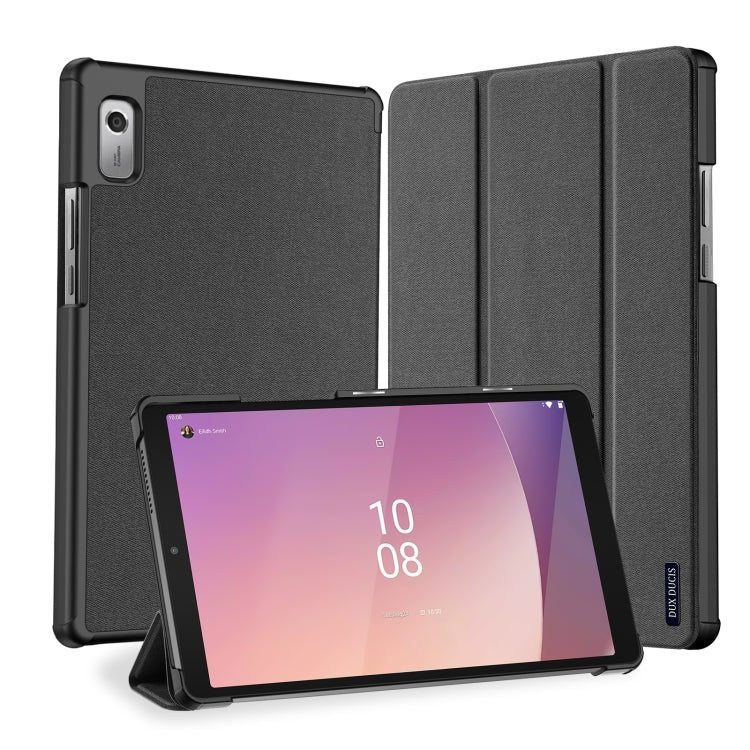 For Lenovo Tab M9 DUX DUCIS Domo Series Magnetic Flip Leather Tablet Case(Black) - Lenovo by DUX DUCIS | Online Shopping South Africa | PMC Jewellery | Buy Now Pay Later Mobicred