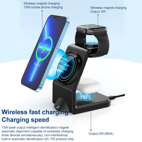WT-158 MagSafe Magnetic Multi in One Wireless Charger