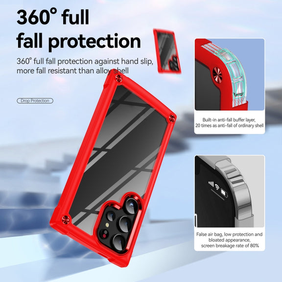 For Samsung Galaxy S24 Ultra 5G TPU + PC Lens Protection Phone Case(Red)