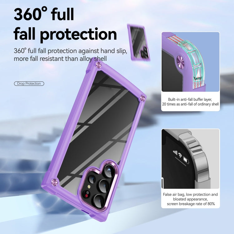 For Samsung Galaxy S24 Ultra 5G TPU + PC Lens Protection Phone Case(Purple) - Galaxy S24 Ultra 5G Cases by PMC TechLife | Online Shopping South Africa | PMC TechLife