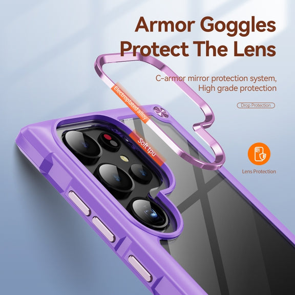 For Samsung Galaxy S24 Ultra 5G TPU + PC Lens Protection Phone Case(Purple)