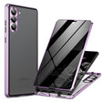 For Samsung Galaxy S23 5G Privacy Full Cover Magnetic Metal Tempered Glass Phone Case(Purple) - Galaxy S23 5G Cases by PMC TechLife | Online Shopping South Africa | PMC TechLife