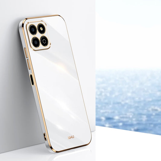 For Honor X8a 2023 XINLI Straight Edge 6D Electroplate TPU Phone Case(White) - free shipping - PMC Jewellery - Order now!