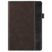 For Lenovo Tab M10 Plus 3rd Gen Splicing Series Tablet Leather Case(Coffee)
