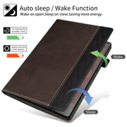 For Lenovo Tab M10 Plus 3rd Gen Splicing Series Tablet Leather Case(Coffee)