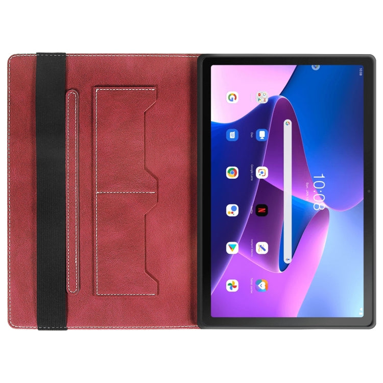 For Lenovo Tab M10 Plus 3rd Gen Splicing Series Tablet Leather Case(Red) - Lenovo by PMC TechLife | Online Shopping South Africa | PMC TechLife | Buy Now Pay Later Mobicred