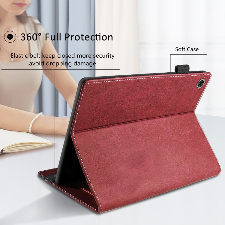 For Lenovo Tab M10 Plus 3rd Gen Splicing Series Tablet Leather Case(Red) - Lenovo by PMC TechLife | Online Shopping South Africa | PMC TechLife | Buy Now Pay Later Mobicred
