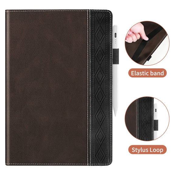 For Huawei MatePad SE Splicing Series Tablet Leather Case(Coffee)